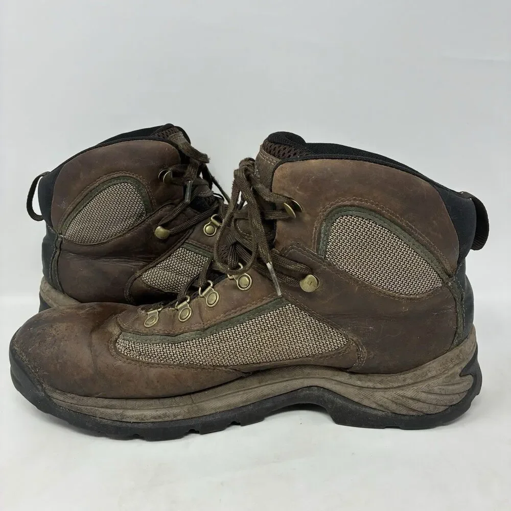 Timberland Mid Hiking Boots Brown Leather Men’s Size 13 GTX GoreTex Waterproof